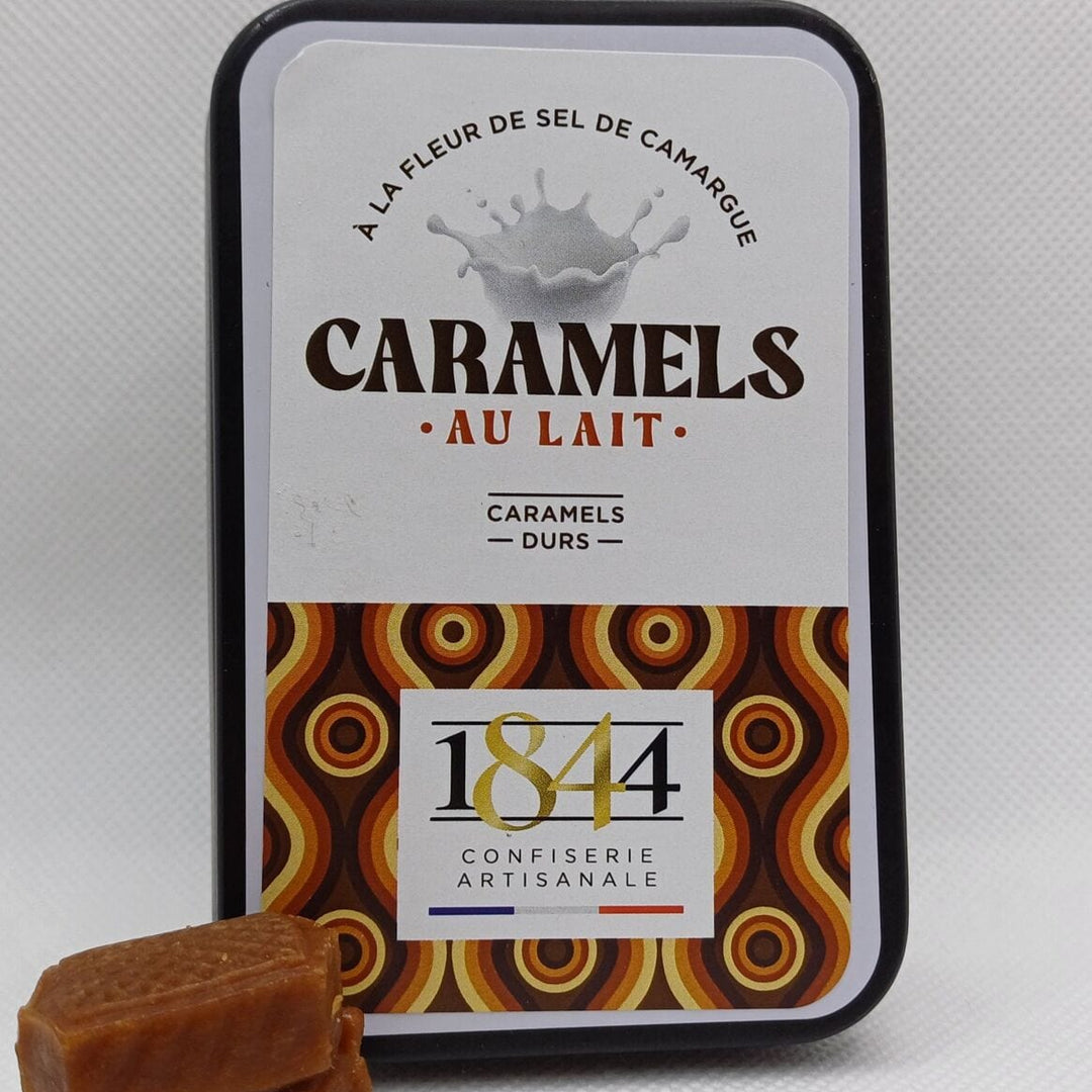 1844 aux origines de la confiserie Bonbons Caramels au lait durs - boite 90gr