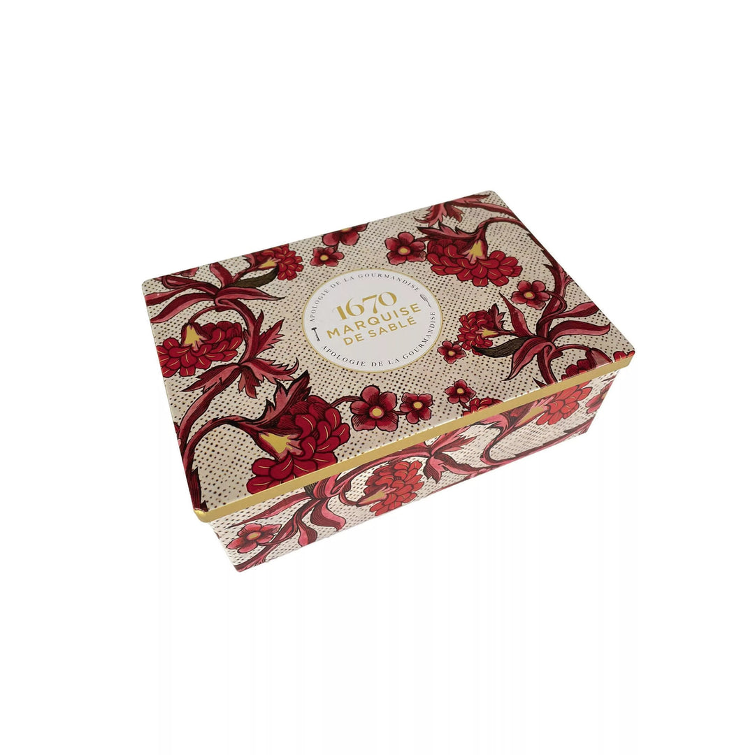 La Sablésienne – Assortiment de Sablés Nature, Caramel & Framboise – Boite Métal 'Rêverie Fleurie' 300g