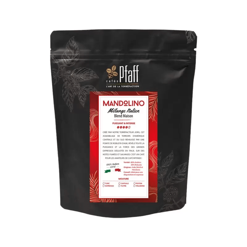 Café en grain Mandolino – Mélange Italien Expresso – Pfaff – Hesprie