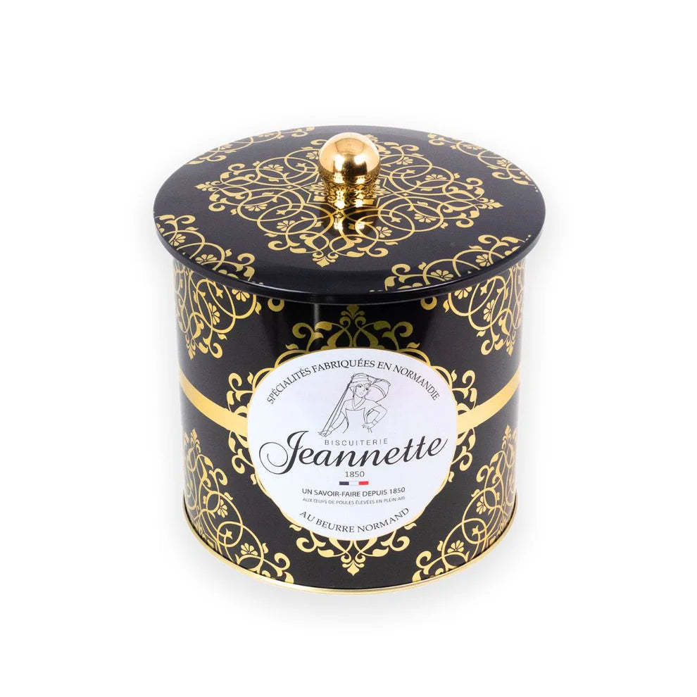 Assortiments de madeleines - Boite métal noire & or 300g - Biscuiterie Jeannette