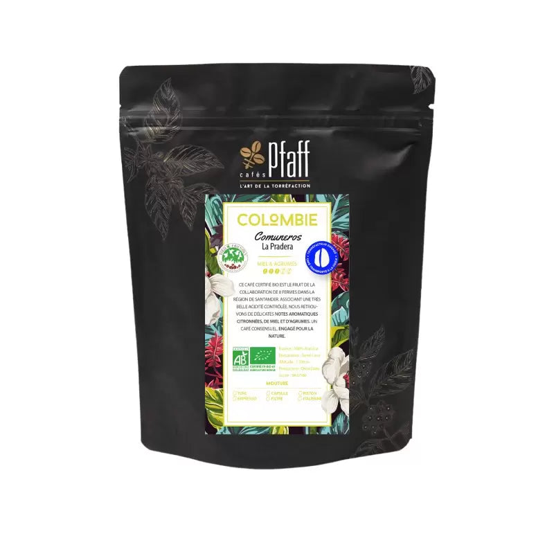 Café en grain Colombie Comuneros La Pradera BIO – Notes Miel & Agrumes – Pfaff - 250g