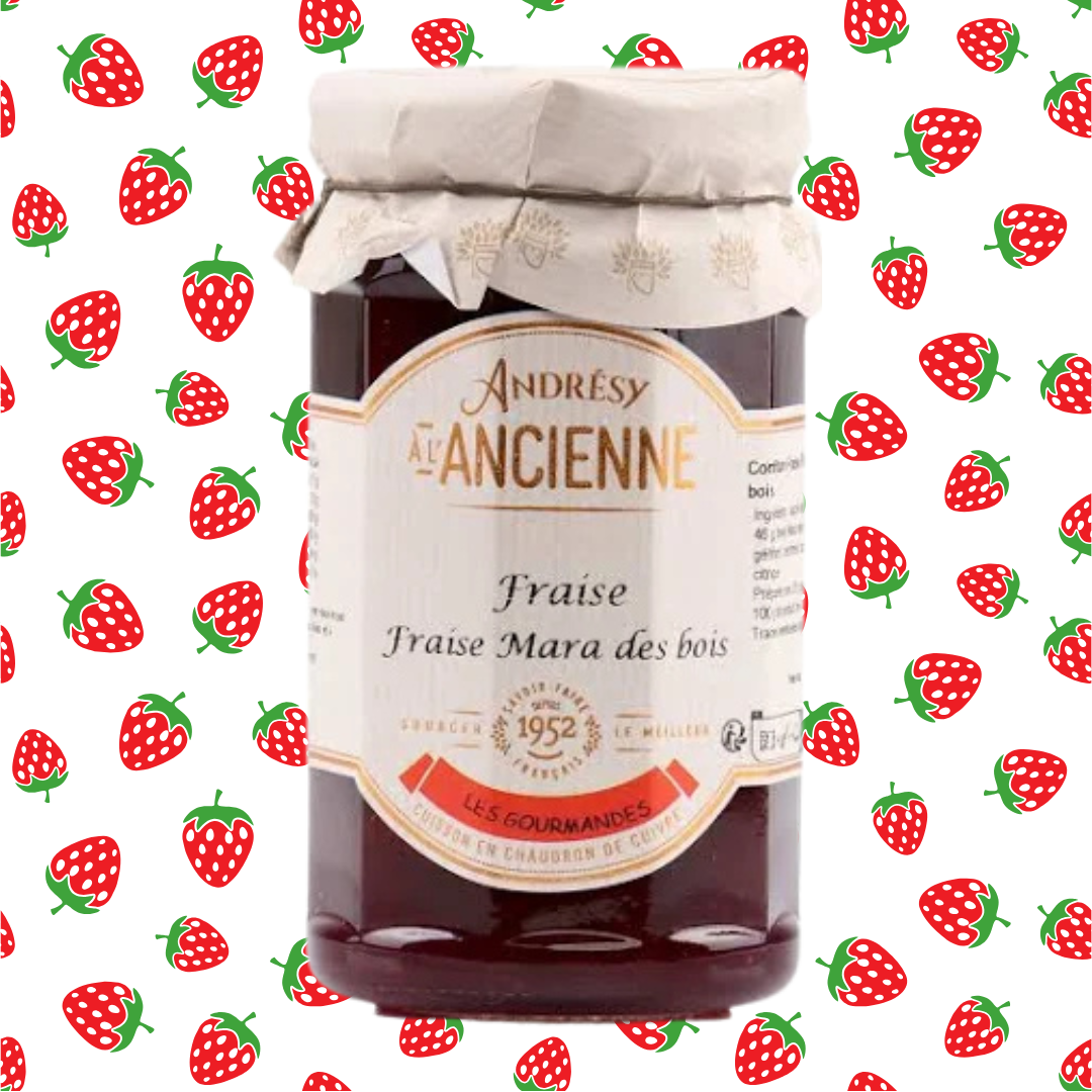Confiture extra Fraise & Fraise Mara des Bois - Maison Andrésy - 270g