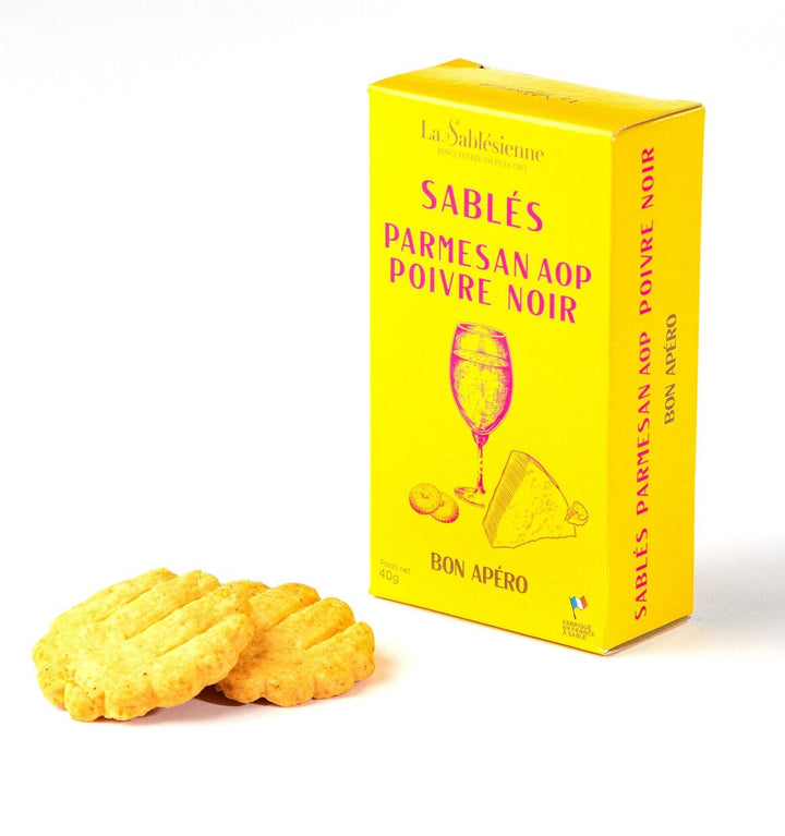 Biscuits sablés apéritif parmesan AOP poivre noir -  40g