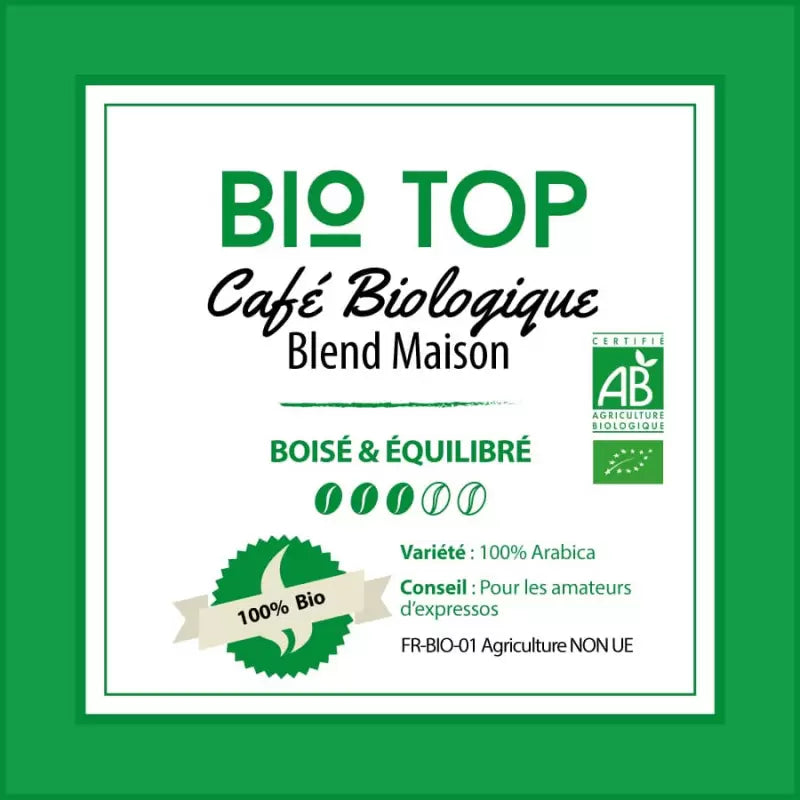 Café en grain Bio Top – Mélange maison BIO – Pfaff - 250g