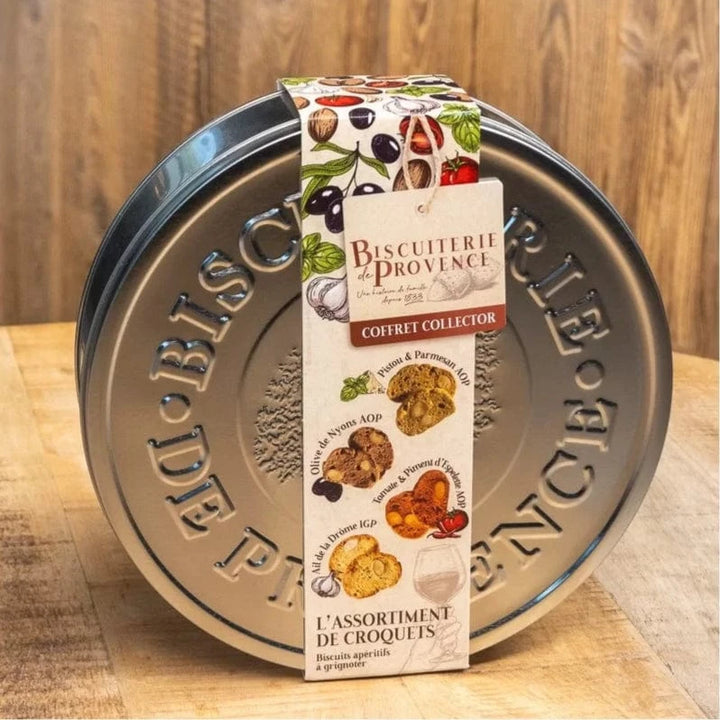 Biscuiterie de Provence Biscuit salé Assortiment de Croquets salés – Biscuiterie de Provence (Boîte métal 300g)